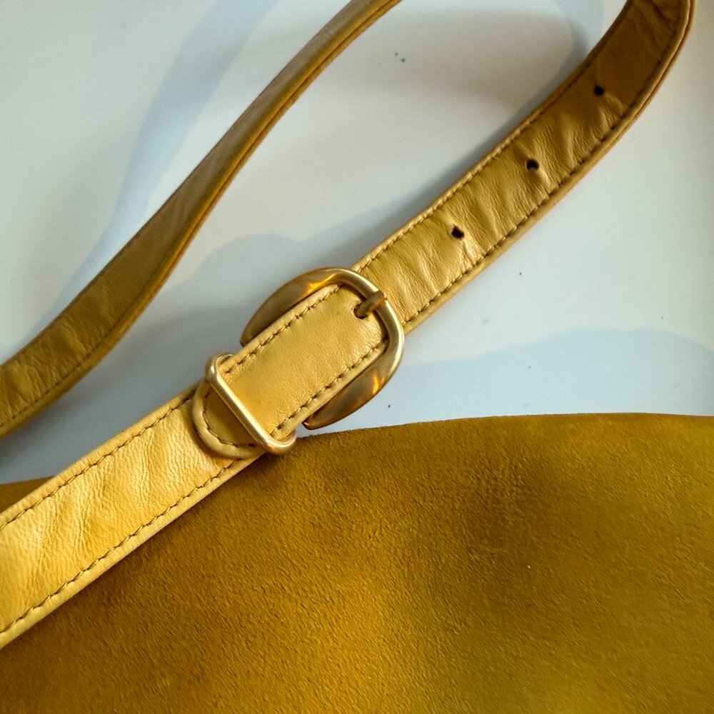 Vintage Gucci 1955 Horse-bit yellow leather & suede cross body - Picture 9 of 10